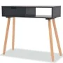 Mesa consola de madera maciza de pino 80x30x72 cm negra de vidaXL, Mesas auxiliares - Ref: Foro24-244738, Precio: 89,43 €, De...