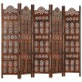 Biombo 5 paneles tallado a mano madera mango marrón 200x165 cm de , Divisores de ambientes - Ref: Foro24-285326, Precio: 314,...