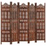 Biombo 5 paneles tallado a mano madera mango marrón 200x165 cm de , Divisores de ambientes - Ref: Foro24-285326, Precio: 314,...