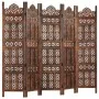Biombo 5 paneles tallado a mano madera mango marrón 200x165 cm de , Divisores de ambientes - Ref: Foro24-285326, Precio: 246,...