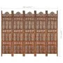 Biombo 5 paneles tallado a mano madera mango marrón 200x165 cm de , Divisores de ambientes - Ref: Foro24-285326, Precio: 246,...