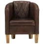 Sillón con diseño de cubo cuero auténtico marrón oscuro de , Sillones - Ref: Foro24-359640, Precio: 282,84 €, Descuento: %