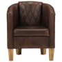 Sillón con diseño de cubo cuero auténtico marrón oscuro de , Sillones - Ref: Foro24-359640, Precio: 266,01 €, Descuento: %