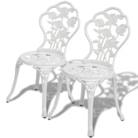 Sillas de jardín bistró 2 unidades aluminio fundido blanco de vidaXL, Sillas de jardín - Ref: Foro24-43176, Precio: 139,13 €,...