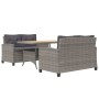Set de comedor jardín 3 piezas con cojines ratán sintético gris de , Conjuntos de jardín - Ref: Foro24-3095248, Precio: 774,4...