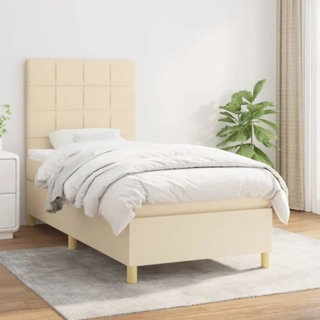 Boxspringbett mit cremefarbener Stoffmatratze 90x190 cm von , Betten und Lattenroste - Ref: Foro24-3142302, Preis: 348,33 €, ...