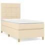 Box spring bed with cream fabric mattress 90x190 cm by , Beds and slatted bases - Ref: Foro24-3142302, Price: 348,33 €, Disco...