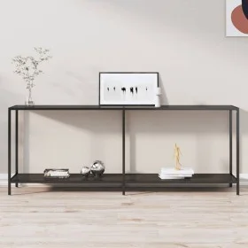Mesa consola vidrio templado negro 200x35x75,5 cm de , Mesas auxiliares - Ref: Foro24-331707, Precio: 98,41 €, Descuento: %