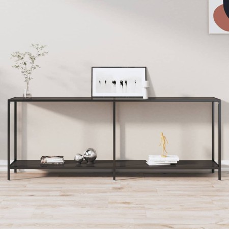 Mesa consola vidrio templado negro 200x35x75,5 cm de , Mesas auxiliares - Ref: Foro24-331707, Precio: 104,58 €, Descuento: %