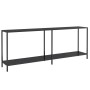 Mesa consola vidrio templado negro 200x35x75,5 cm de , Mesas auxiliares - Ref: Foro24-331707, Precio: 104,58 €, Descuento: %