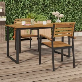 Sillas de jardín apilables 2 uds madera maciza acacia y metal de , Sillas de jardín - Ref: Foro24-362014, Precio: 165,44 €, D...