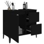 Armario de baño madera contrachapada negro 65x33x60 cm de , Muebles de baño - Ref: Foro24-819829, Precio: 62,29 €, Descuento: %