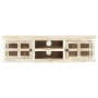 Mueble para TV de madera maciza de mango blanco 130x30x36 cm de , Muebles TV - Ref: Foro24-285899, Precio: 243,59 €, Descuent...
