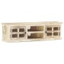 Mueble para TV de madera maciza de mango blanco 130x30x36 cm de , Muebles TV - Ref: Foro24-285899, Precio: 243,59 €, Descuent...