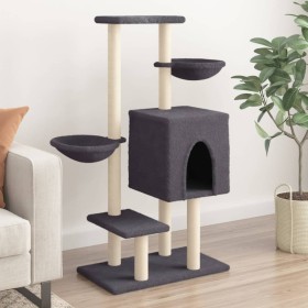 Rascador para gatos con postes de sisal gris oscuro 117 cm en Mobiliario para gatos | Comprar online en Foru.es