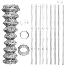 Drahtzaun und silberverzinkte Stahlpfosten 15x1,25 m von , Zaunpaneele - Ref: Foro24-141496, Preis: 134,75 €, Rabatt: %