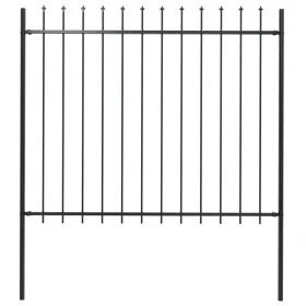 Garden fence with black steel spearheads 1.7x1.5 m by , fence panels - Ref: Foro24-144927, Price: 69,16 €, Discount: %