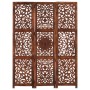 Biombo 3 paneles tallado a mano madera mango marrón 120x165 cm de , Divisores de ambientes - Ref: Foro24-285338, Precio: 210,...