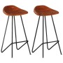 Taburetes de barra de cocina 2 uds cuero auténtico marrón en Taburetes de cocina | Comprar online en Foru.es