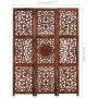 Biombo 3 paneles tallado a mano madera mango marrón 120x165 cm de , Divisores de ambientes - Ref: Foro24-285338, Precio: 210,...
