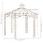 Pérgola de jardín marrón antiguo 4 m hierro de , Carpas y cenadores - Ref: Foro24-45439, Precio: 776,30 €, Descuento: %