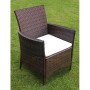Set comedor de jardín 5 piezas y cojines ratán sintético marrón de vidaXL, Conjuntos de jardín - Ref: Foro24-43121, Precio: 4...