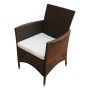 Set comedor de jardín 5 piezas y cojines ratán sintético marrón de vidaXL, Conjuntos de jardín - Ref: Foro24-43121, Precio: 4...
