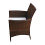Set comedor de jardín 5 piezas y cojines ratán sintético marrón de vidaXL, Conjuntos de jardín - Ref: Foro24-43121, Precio: 4...