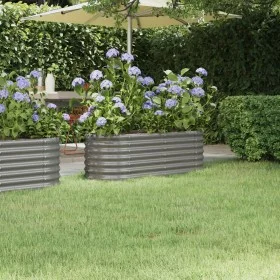Jardinera arriate acero recubrimiento polvo gris 114x40x36 cm de , Maceteros y jardineras - Ref: Foro24-318864, Precio: 34,16...