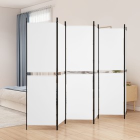 Biombo divisor de 6 paneles de tela blanco 300x180 cm de , Divisores de ambientes - Ref: Foro24-350222, Precio: 58,98 €, Desc...