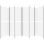 Biombo divisor de 6 paneles de tela blanco 300x180 cm de , Divisores de ambientes - Ref: Foro24-350222, Precio: 58,98 €, Desc...