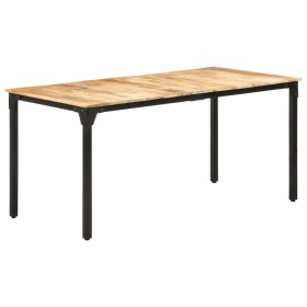 Mesa de comedor de madera de mango rugosa 160x80x76 cm de , Mesas de cocina y de comedor - Ref: Foro24-321974, Precio: 262,22...