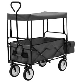 Folding hand cart with gray steel hood by , Cargo forklifts - Ref: Foro24-145512, Price: 112,94 €, Discount: %