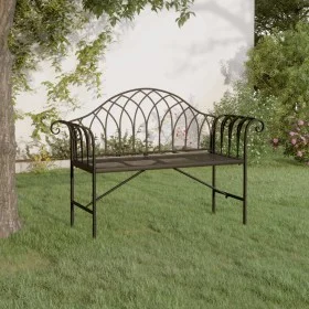 Banco de jardín de dos plazas 128 cm acero negro de , Bancos de jardín - Ref: Foro24-318828, Precio: 152,94 €, Descuento: %