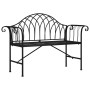 Banco de jardín de dos plazas 128 cm acero negro de , Bancos de jardín - Ref: Foro24-318828, Precio: 144,63 €, Descuento: %