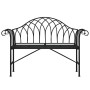 Banco de jardín de dos plazas 128 cm acero negro de , Bancos de jardín - Ref: Foro24-318828, Precio: 144,63 €, Descuento: %