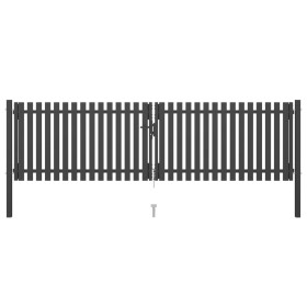Puerta de valla del jardín de acero gris antracita 4x1,25 cm de , Puertas de jardín - Ref: Foro24-146333, Precio: 390,83 €, D...