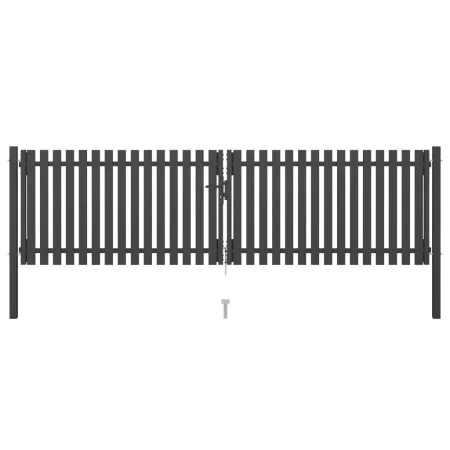 Anthrazitgraues Gartenzauntor aus Stahl 4x1,25 cm von , Gartentore - Ref: Foro24-146333, Preis: 383,19 €, Rabatt: %