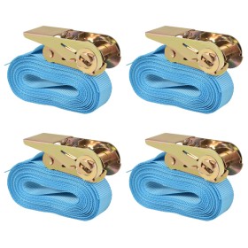 Correas de sujeción de trinquete 4 uds 0,8 Ton 6mx25mm azul de vidaXL, Correas de amarre - Ref: Foro24-142652, Precio: 20,64 ...