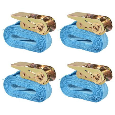 Correas de sujeción de trinquete 4 uds 0,8 Ton 6mx25mm azul de vidaXL, Correas de amarre - Ref: Foro24-142652, Precio: 20,64 ...