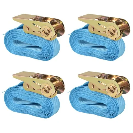 Ratchet Fastening Straps 4 Pcs 0.8 Ton 6mx25mm Blue by vidaXL, Tie down straps - Ref: Foro24-142652, Price: 20,32 €, Discount: %