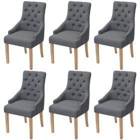 Sillas de comedor 6 unidades de tela gris oscuro de vidaXL, Sillas de comedor - Ref: Foro24-274424, Precio: 822,88 €, Descuen...