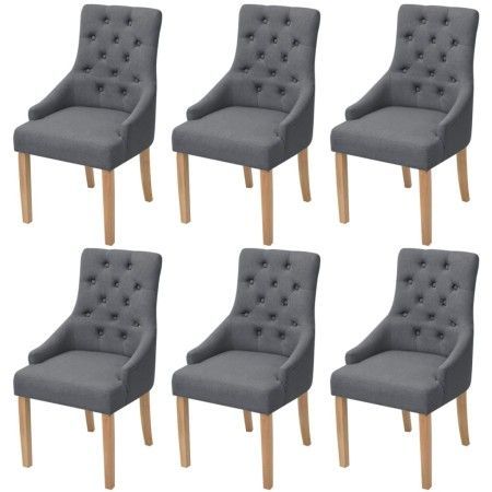 Sillas de comedor 6 unidades de tela gris oscuro de vidaXL, Sillas de comedor - Ref: Foro24-274424, Precio: 822,88 €, Descuen...