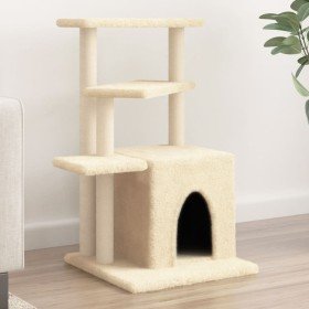 Rascador para gatos con postes de sisal color crema 83,5 cm en Mobiliario para gatos | Comprar online en Foru.es