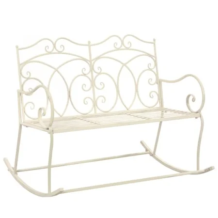 Banco de jardín metal blanco envejecido 104 cm de , Bancos de jardín - Ref: Foro24-45436, Precio: 149,07 €, Descuento: %