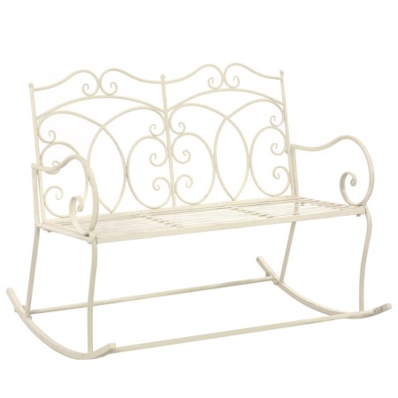 Banco de jardín metal blanco envejecido 104 cm de , Bancos de jardín - Ref: Foro24-45436, Precio: 151,95 €, Descuento: %
