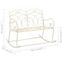 Banco de jardín metal blanco envejecido 104 cm de , Bancos de jardín - Ref: Foro24-45436, Precio: 151,95 €, Descuento: %