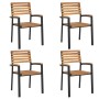 Sillas de jardín apilables 4 uds madera maciza acacia y metal de , Sillas de jardín - Ref: Foro24-362015, Precio: 353,91 €, D...