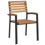 Sillas de jardín apilables 4 uds madera maciza acacia y metal de , Sillas de jardín - Ref: Foro24-362015, Precio: 353,91 €, D...