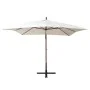 Sombrilla colgante con palo de madera blanca 300x300 cm de , Sombrillas - Ref: Foro24-42968, Precio: 153,67 €, Descuento: %